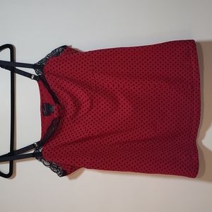 Vintage Torrid Red Black Polka Dot Cami 2x 2